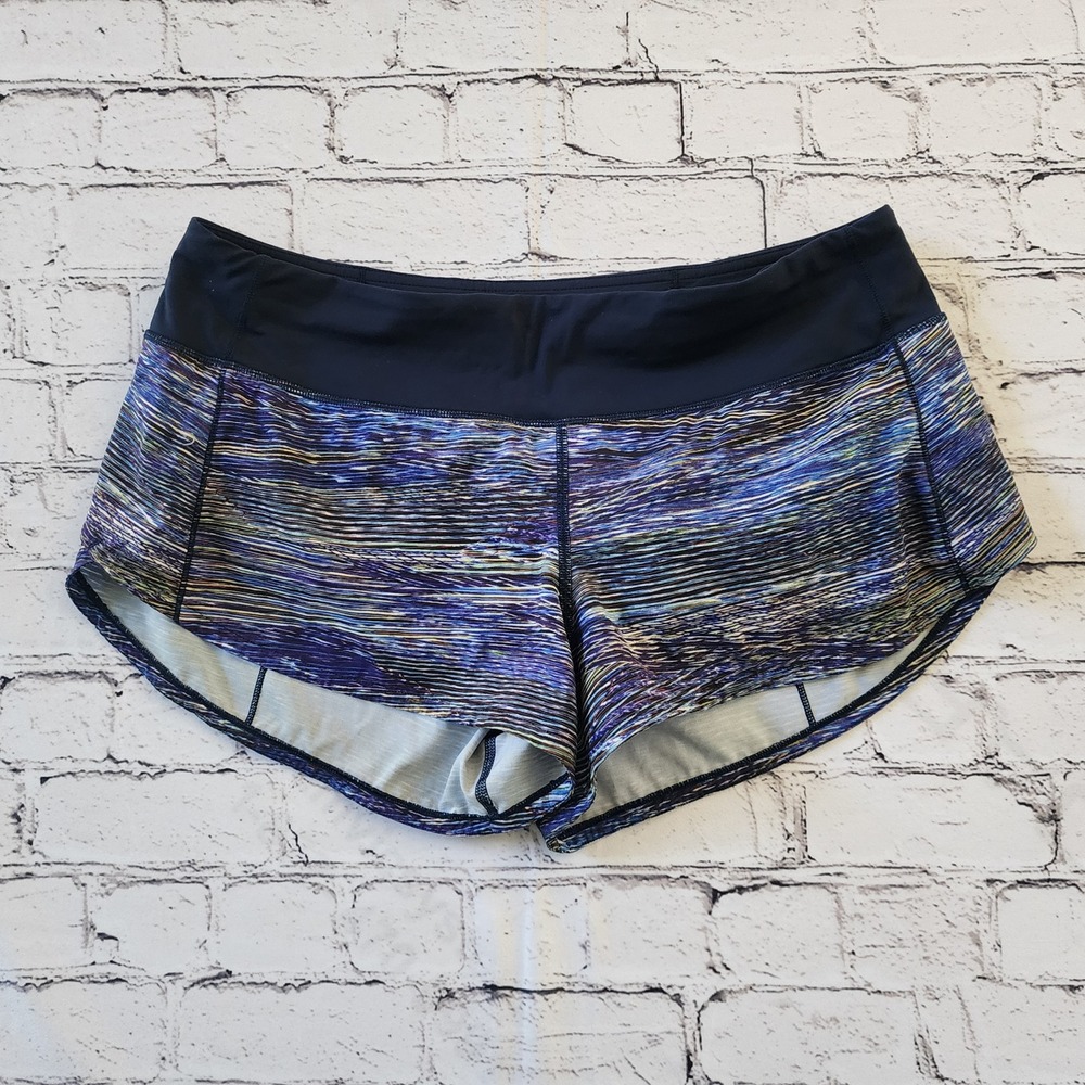Lululemon Speed Up Short 8 Blue Purple Space Dye Low Rise Running W7AR6R